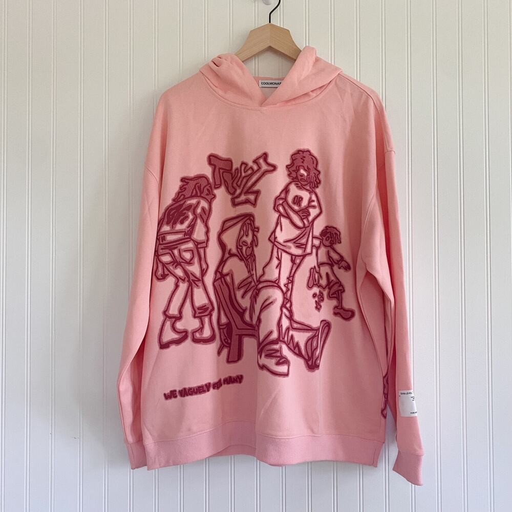 Coolmonar Mens Hoodie Size L Streetwear Sweatshirt‎ Harajuku Pullover Hipster